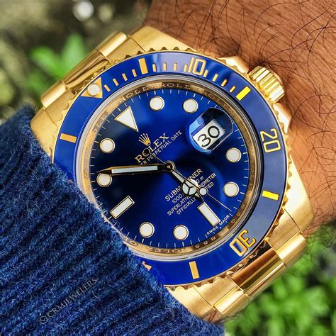 gold submariner blue face rolex|rolex blue bezel submariner.